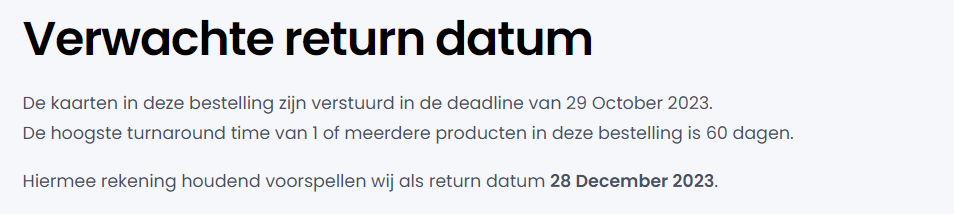 order expected return date
